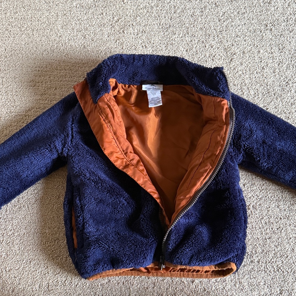 Tommy Bahama Navy and Rust Orange fleece Jacket